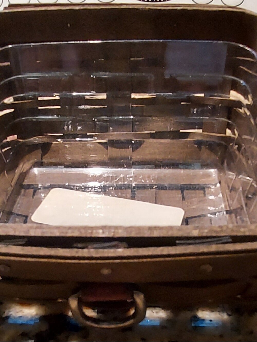 Longaberger Warm Brown Sort/Store Business Card Basket & Protector